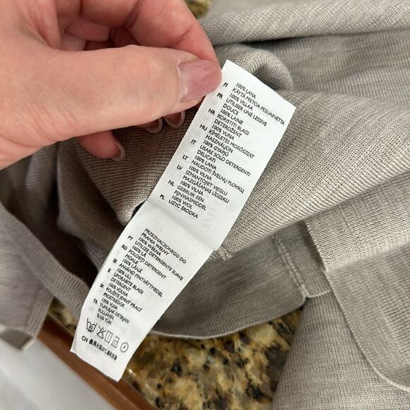 COS Beige Wool Zip Up Long Sleeve Tunic Sweater Size XS - Picture 7 of 9